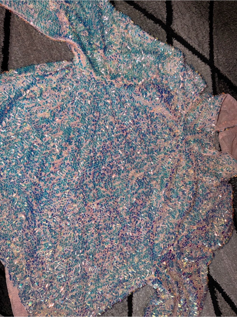FP Movement by Free People Pastel Iridescent Sequin Draped Open-Back Top - Picture 4 of 6